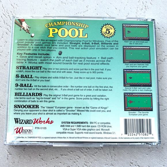 Championship Pool - Billiards Game - CD-Rom - Picture 2 of 2